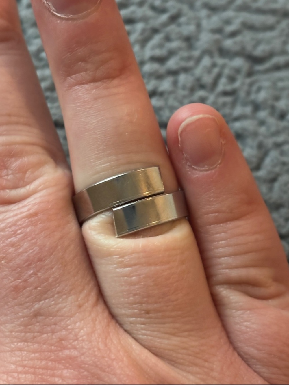 NEW Modern Silver Plated Minimalist Wrap Ring
